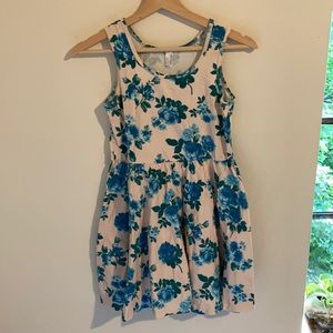 American Apparel floral mini dress XS blue cream sundress